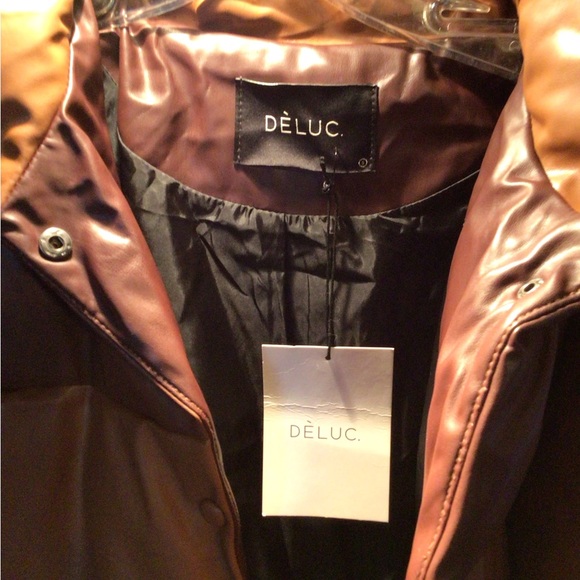 SALE ! Rare DELUC chocolate color block puffer jacket - Picture 2 of 4